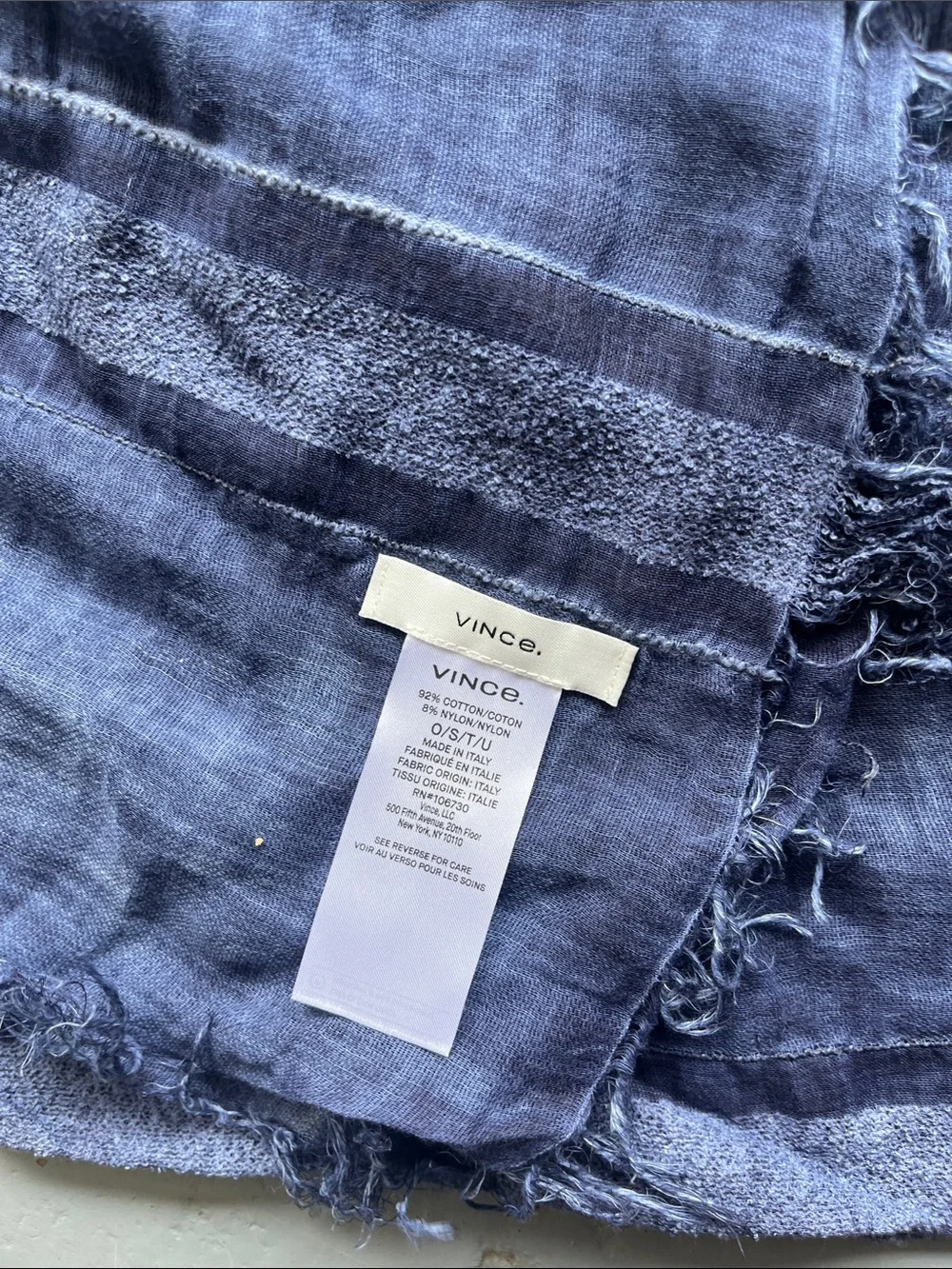 Vince cotton Women’s Lightweight Blue Fringe Hem Skirt